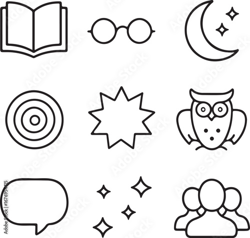 Education Icons Vector Set Learning Knowledge Study Wisdom Design