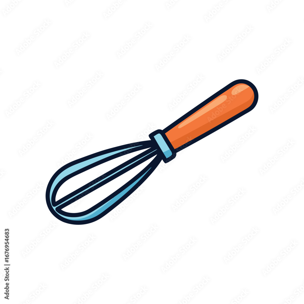 Fototapeta premium Culinary Whisk: A brightly colored whisk with a sturdy handle, perfect for whisking up delicious culinary creations.