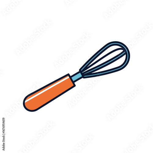 Whisk of culinary delight: Capturing the essence of baking with this detailed illustration of a kitchen whisk. Perfect for recipe design, culinary themes, or food-related projects. 