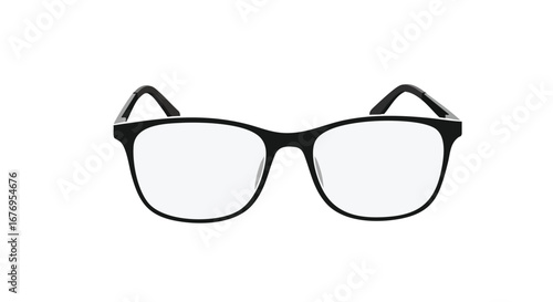 Sleek eyewear with clear lenses in a classic black frame, a stylish vision accessory, providing clear sight and modern style for focused perspective