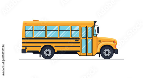 Bright yellow school bus ready for back to school adventures and educational journeys for students