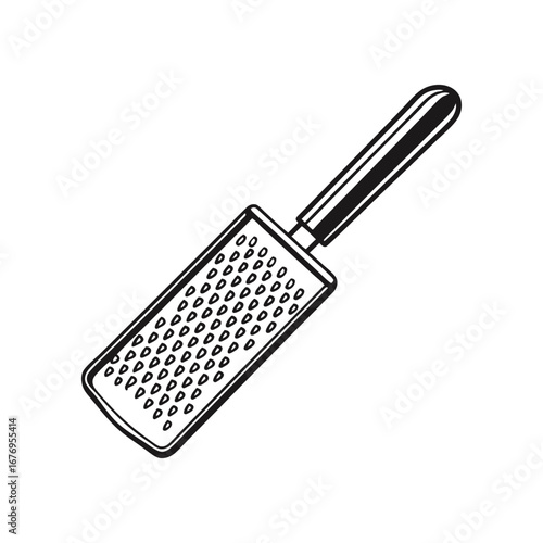 Kitchen Grater Illustration: A sleek, isolated grater, expertly illustrated to showcase its functional design.