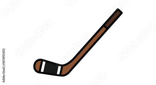 Isolated Cartoon Style Hockey Stick Illustration on Plain Background for Sports Content, designs and more