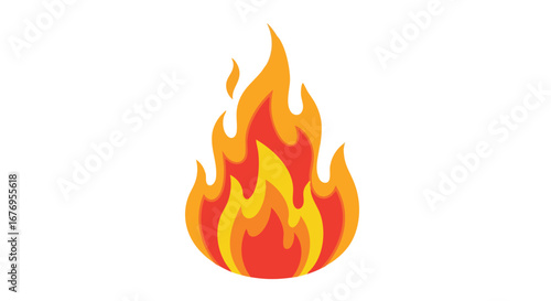 Stylized fire element with vibrant gradients, perfect for digital graphics, logo accents, and animated interfaces displaying heat and power