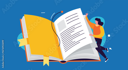Explore new worlds with education and knowledge, a woman reading a book, a journey of learning