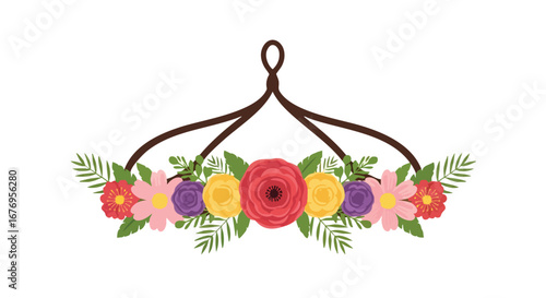 Bohemian Floral Headband with Elegant and Colorful Flower Accents for Summer Festivals and Fashion Accessories