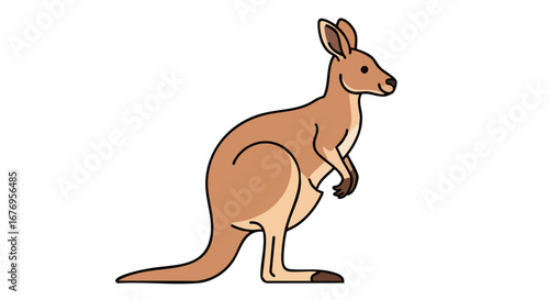 Cartoon Kangaroo Illustration: A delightful depiction of an iconic Australian animal in a whimsical and appealing art style suitable for children