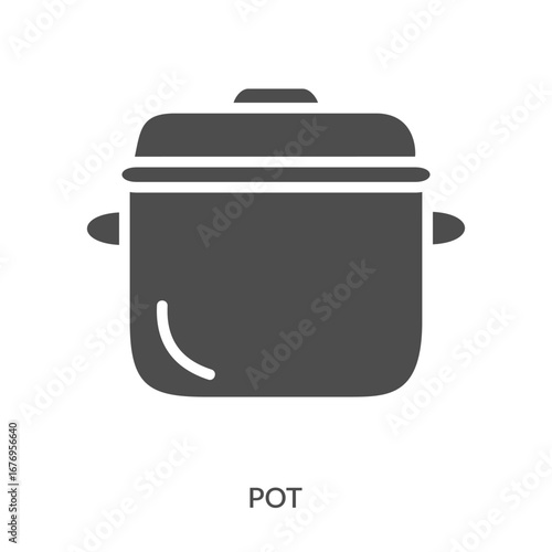 Pot Icon Line Style. Design Vector Illustration