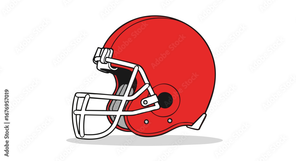 Fototapeta premium A Vibrant Crimson Gridiron Guard: An Emblem of Athleticism and Competitive Spirit Depicted in High Definition