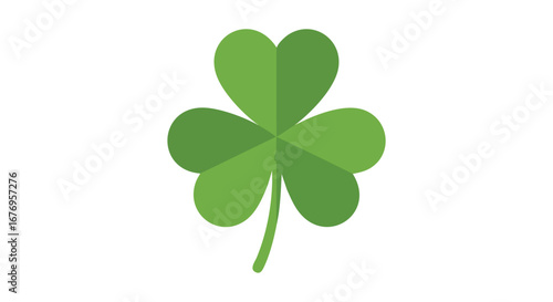 Vibrant Shamrock Emblem: A Symbol of Irish Heritage and Auspicious Charm, Presented with Grace and Simplicity for Festive Celebrations