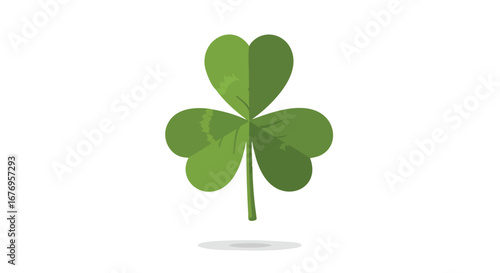 Green shamrock illustration representing st patrick's day, luck, and irish culture and traditions symbol of luck and prosperity on white backdrop