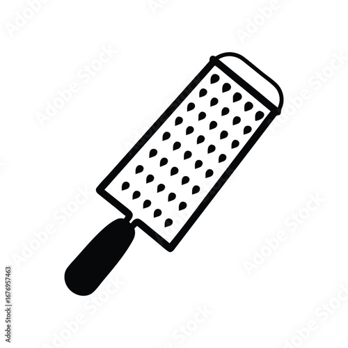  Grater Close-up: A line art illustration depicts a grater, showcasing its simple and functional design, ready for any culinary task. 