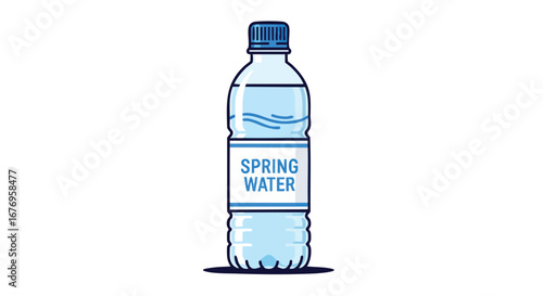 Isolated illustration showcasing a refreshing bottle of spring water ready to quench thirst and promote healthy hydration habits