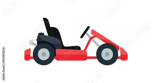 Vibrant go-kart illustration showcasing speed, fun, and minimalistic design in a visually appealing isolated rendering