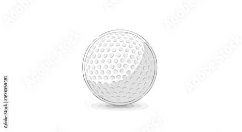 Stylized golf ball illustration offering a minimalist aesthetic for sporting content or graphic design projects requiring clean vector imagery