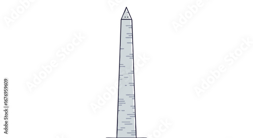 Stylized Washington Monument Illustration with Modern Design, a tribute to the American landmark and a visual representation of national pride