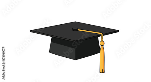 Illustrative Graduation Cap Symbolizing Academic Achievement and Future Success representing knowledge and accomplishments with tassel detail