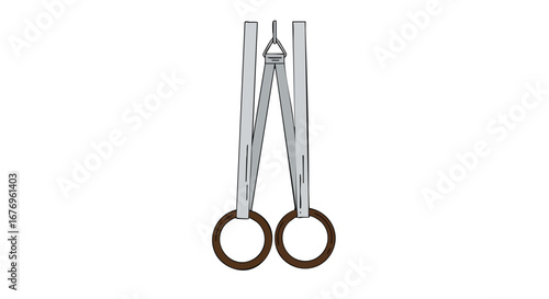 Gymnastics Rings Illustration Depicting Strength and Precision Ready for Athletic Skill Challenges and Body Weight Exercises