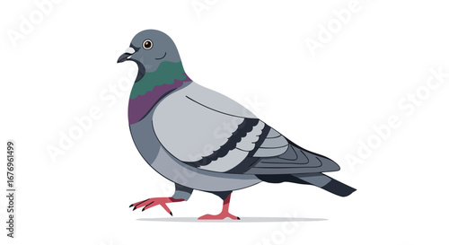 Stylized Pigeon Illustration in Motion: A Clean and Modern Bird Depiction for Creative Projects and Design Assets