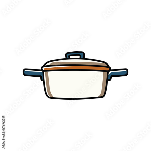 Kitchenware Silhouette: This minimalist illustration shows a simple yet striking image of a cooking pot