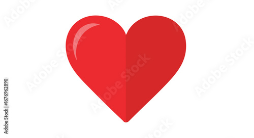 Vibrant Red Heart on Pristine White: A Symbol of Affection and Romance Artwork