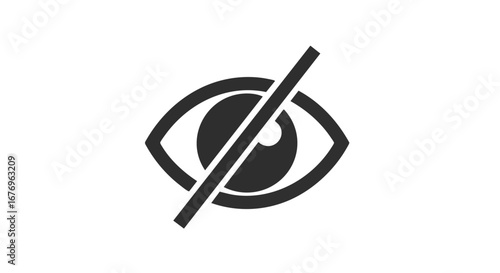Data privacy visualization: Icon representing censored vision and blocked information access against sensitive content requiring redaction to uphold