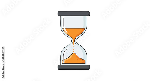 Isolated hourglass icon on a white background illustrating the concept of time management and deadlines in project scheduling and efficiency