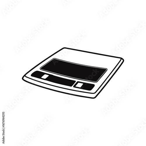 Console Panel: Simple black and white vector illustration depicting a console panel, emphasizing the sleek, uncluttered design.