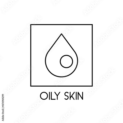 Oily Skin Cosmetic Dermatology Vector Emblem