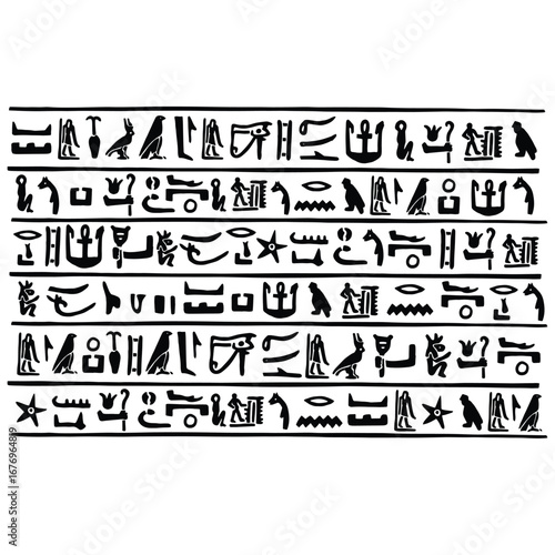 egyptian hieroglyphics pack set collection pack bundle black shape icon silhouette vector flat illustration design on white background