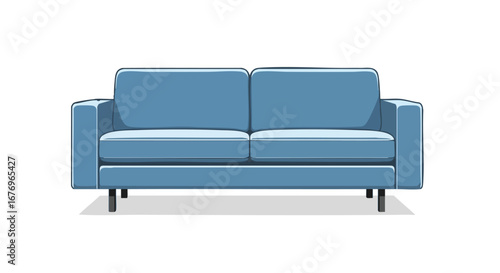Stylish Two-Seater Sofa in Light Blue with a Clean, Minimalist Design for Modern Living Spaces
