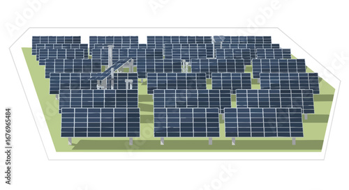 Renewable Energy Farm: Array of Solar Panels Harnessing the Power of the Sun for Sustainable Electricity Generation