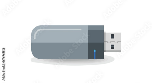 Illustrative flash drive design, a portable data storage device for modern digital information transfer and computer connectivity solutions