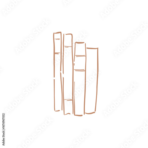 Minimalist Line Art Book Illustration – Reading & Literature Clipart