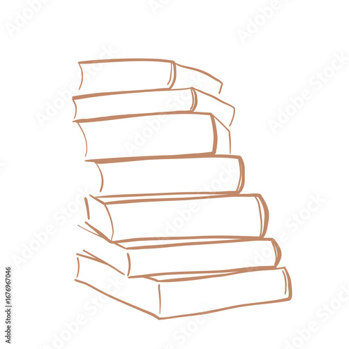 Minimalist Line Art Book Illustration – Reading & Literature Clipart
