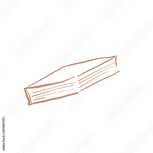 Minimalist Line Art Book Illustration – Reading & Literature Clipart