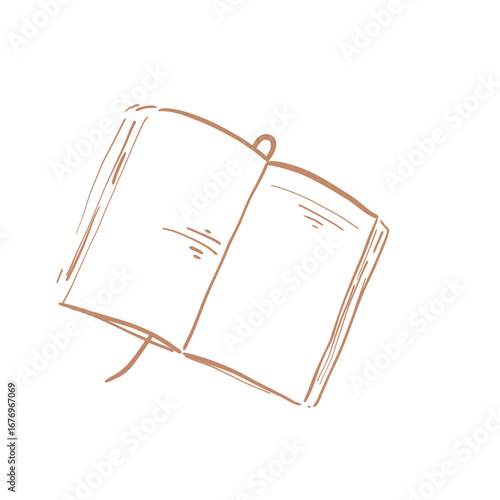 Minimalist Line Art Book Illustration – Reading & Literature Clipart