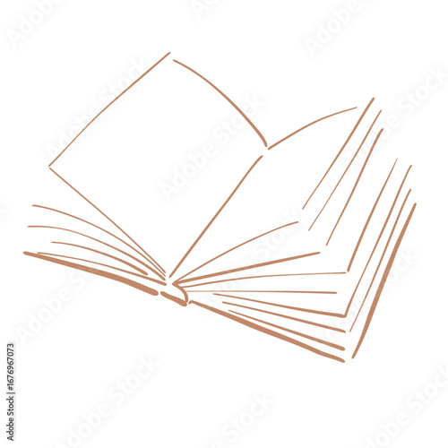 Minimalist Line Art Book Illustration – Reading & Literature Clipart