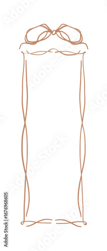 Bookmark Frame with Bow — Whimsical Hand Drawn