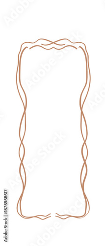 Bookmark Frame with Scalloped Border — Minimal Line Art 