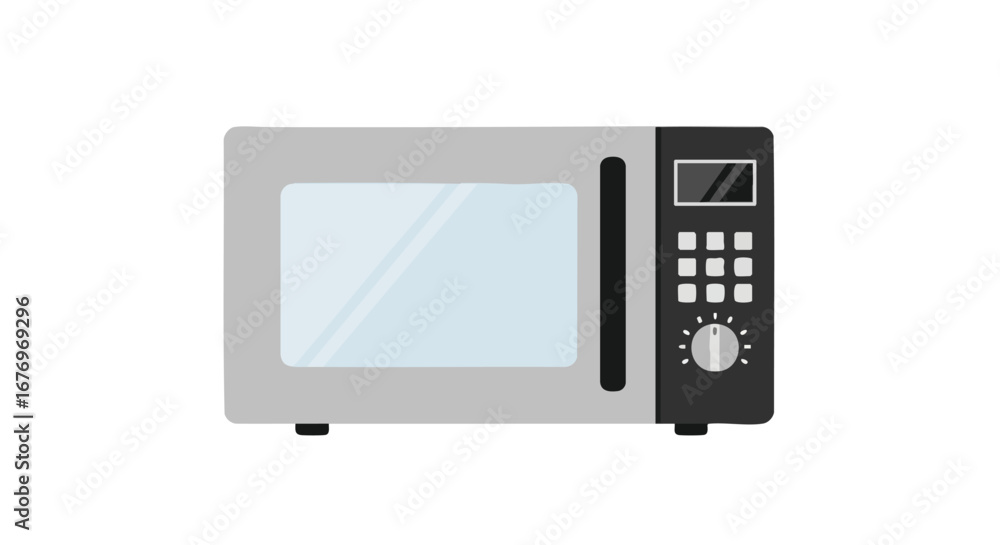 Fototapeta premium Simple microwave oven illustration, presenting a minimalist design with focus on modern kitchen appliances for food preparation and heating solutions
