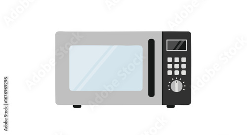 Simple microwave oven illustration, presenting a minimalist design with focus on modern kitchen appliances for food preparation and heating solutions