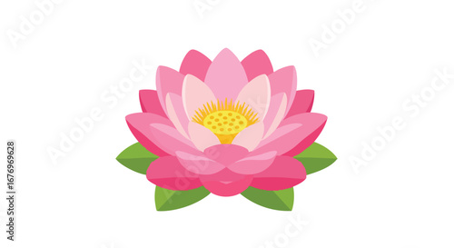 Delicate pink lotus flower blossom in full bloom, showcasing intricate petals and vivid hues, a symbol of purity and peace isolated on white backdrop