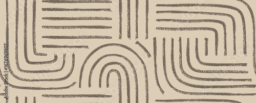 Abstract aesthetic contemporary pastel brush organic shapes seamless pattern.