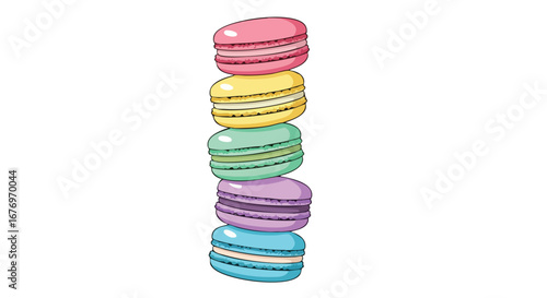 Towering treats a playful stack of colorful macaron cookies with smooth shells and filled with sweet cream filling creates a dessert temptation