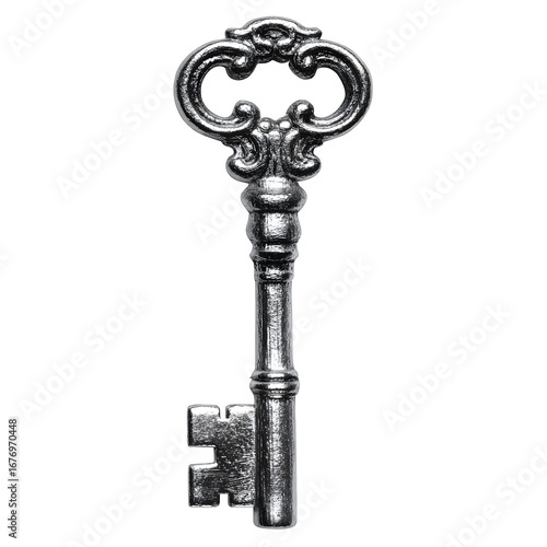 Antique Skeleton Key, isolated on transparent background