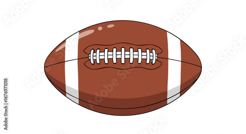 Vibrant portrayal of an american football with bright highlights, inviting visual of dynamic sports, showcasing the texture and details for athletic