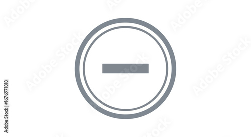 Minimalist design featuring a subtraction symbol enclosed within concentric circles, suitable for web interface use or mathematical illustrations