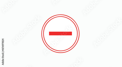 Vibrant red prohibition icon with circular border signaling restriction and limitation isolated on a clean white backdrop representing control and