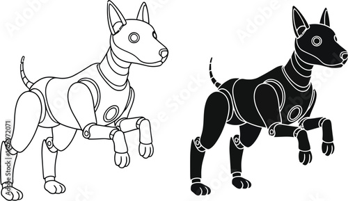 Robot dog vector design robotic pet animal illustration